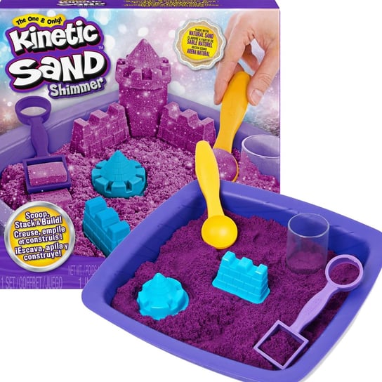 Kinetic Sand Shimmer Piasek Kinetyczny Zestaw Brokatowy Fioletowy Kinetic Sand