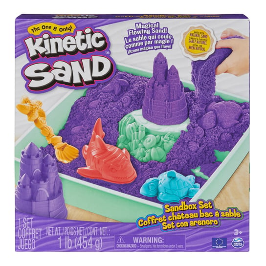 Kinetic Sand - zestaw piaskownica fioletowa Kinetic Sand