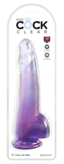 King Cock Clear - Realistyczne Dildo Z JÄ…drami I PrzyssawkÄ… Przezroczyste-Fioletowe 25 CM Inna marka