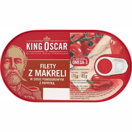 King oscar filety z makreli w sosie z papryką 170g King Oscar