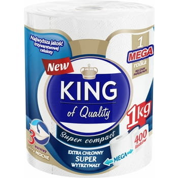 King Ręcznik Papierowy 1 Rolka 400 Listków 3-Warstwowy King