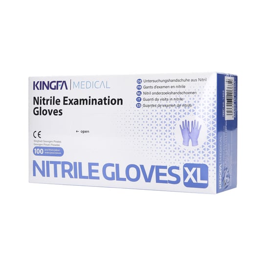 Kingfa Medical, Jednorazowe rękawiczki z nitrylu, Fioletowy, rozmiar Xl, 100 szt. Kingfa Medical
