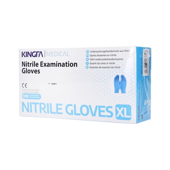 Kingfa Medical, Jednorazowe rękawiczki z nitrylu, Niebieski, rozmiar Xl, 100 szt. Kingfa Medical