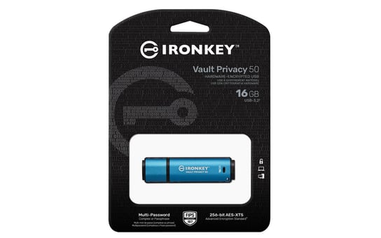 Kingston 16GB IronKey Vault Privacy 50 AES-256 Encrypted, FIPS 197 Kingston