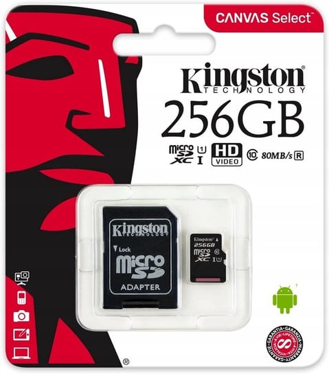 KINGSTON 256GB KARTA MICRO SD SDCS2 + ADAPTER SD Kingston