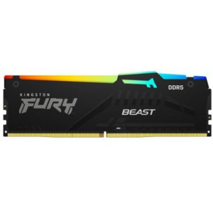 Kingston Fury Beast DDR5 RGB 8 GB 5200MT/s DDR5 CL40 DIMM Pojedynczy moduł pamięci do gier stacjonarnych - KF552C40BBA-8 Kingston
