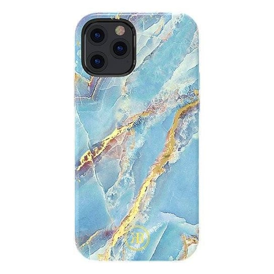 Kingxbar Marble Series eleganckie etui pokrowiec z nadrukiem marmur iPhone 12 Pro Max niebieski Kingxbar