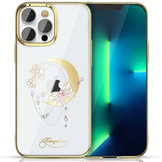 Kingxbar Moon Series luksusowe etui z Kryształami Swarovskiego na iPhone 13 Pro złoty (Butterfly) Kingxbar