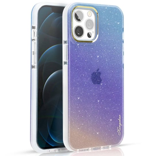 Kingxbar Ombre etui pokrowiec iPhone 12 Pro Max niebieskofioletowy Kingxbar