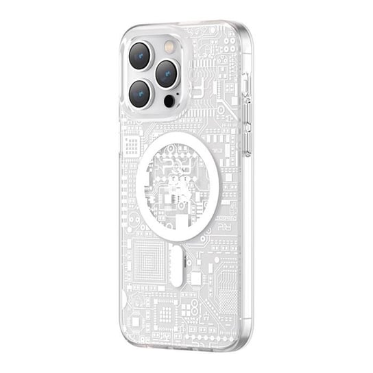 Kingxbar PQY Geek Series magnetyczne etui iPhone 14 Plus MagSafe srebrne Kingxbar
