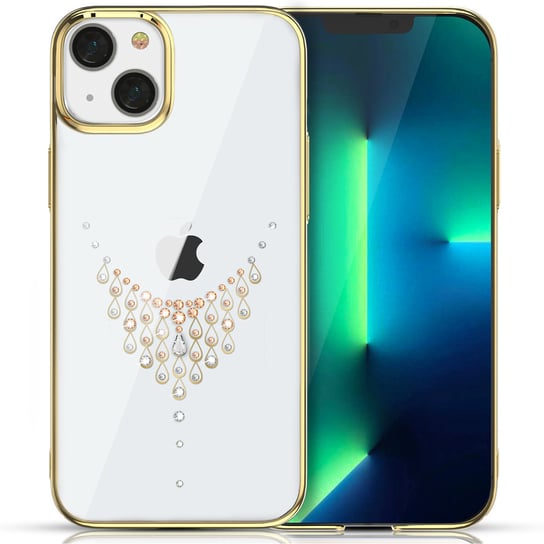 Kingxbar Sky Series luksusowe etui z Kryształami Swarovskiego na iPhone 13 złoty (Dew) Kingxbar