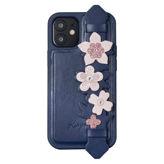 Kingxbar Sweet Series żelowe etui ozdobione oryginalnymi Kryształami Swarovskiego z podstawką iPhone 12 Pro Max niebieski Kingxbar