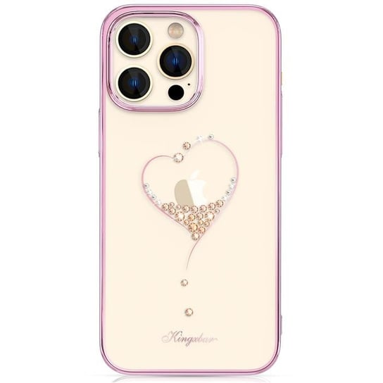 Kingxbar Wish Series etui iPhone 14 Pro Max ozdobione kryształami różowe Kingxbar