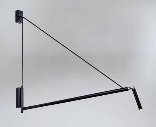 Kinkiet LAMPA minimalistyczna NURH 9019 Shilo metalowy kinkiet na wysięgniku tuba czarna Shilo