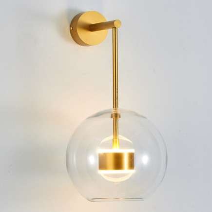 Kinkiet LAMPA modernistyczna BUBBLES KKST-0801W-1 GOLD szklana OPRAWA ścienna LED 8W 3000K kule przezroczyste złote Step Into Design