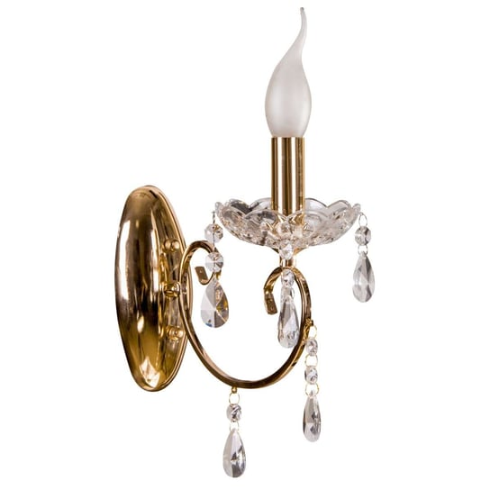 Kinkiet LAMPA ścienna AURORA 21-97609 Candellux świecznikowa OPRAWA glamour crystal z kryształkami maria teresa złota Candellux