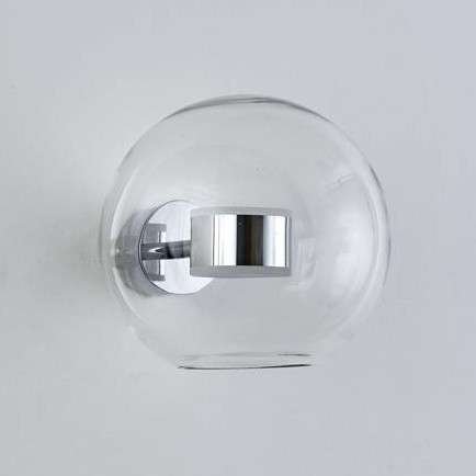 Kinkiet LAMPA ścienna BUBBLES KKST-0801W CHROME szklana OPRAWA modernistyczna LED 8W 3000K kula przezroczysta chrom Step Into Design