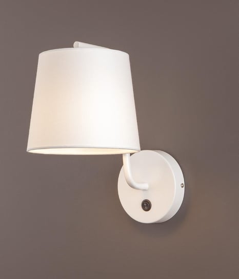 Kinkiet LAMPA ścienna CHICAGO W0193 Maxlight klasyczna OPRAWA abażurowa do sypialni biała MaxLight