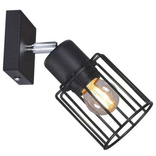 Kinkiet LAMPA ścienna K-4560 Kaja loftowa OPRAWA regulowany reflektorek metalowy druciany czarne KAJA