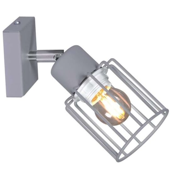 Kinkiet LAMPA ścienna K-4580 Kaja loftowa OPRAWA regulowany reflektorek metalowy druciany szara KAJA