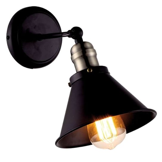 Kinkiet LAMPA ścienna K-8038W-1 Kaja metalowa OPRAWA industrialna regulowany reflektorek czarny złoty KAJA