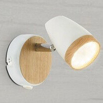 Kinkiet LAMPA ścienna KAREN 5564 Rabalux metalowa OPRAWA skandynawski reflektorek LED 4W 3000K regulowany drewno biały Rabalux