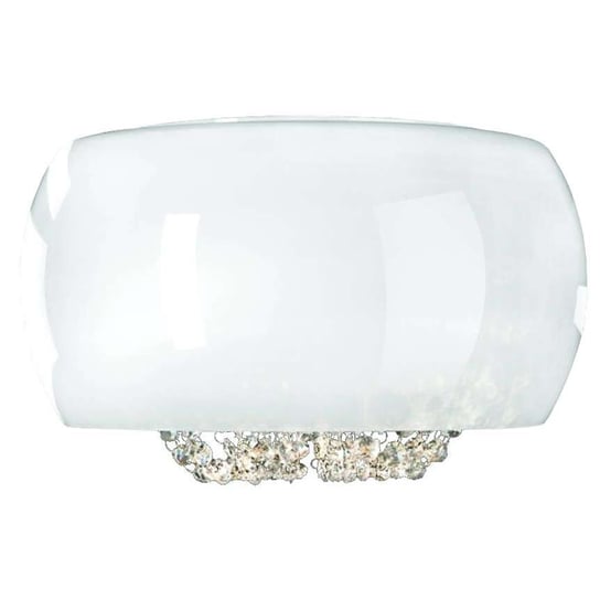 Kinkiet LAMPA ścienna Lexus Parete Bianco Orlicki Design szklana OPRAWA z kryształkami crystal biała Orlicki Design