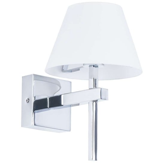 Kinkiet LAMPA ścienna MELVIN MB12021010-1A Italux metalowa OPRAWA abażurowa do łazienki IP44 chrom biała ITALUX