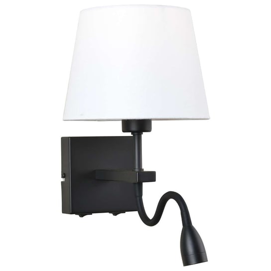 Kinkiet LAMPA ścienna NORTE WL-1122-2-BL-BM-RO-WH Italux abażurowa OPRAWA klasyczna LED 3W 3000K z peszlem czarna biała ITALUX