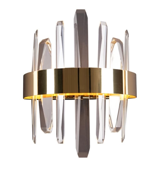 Kinkiet LAMPA ścienna PRINCE W0287 Maxlight metalowa OPRAWA glamour LED 12W 3200L crystal złota MaxLight