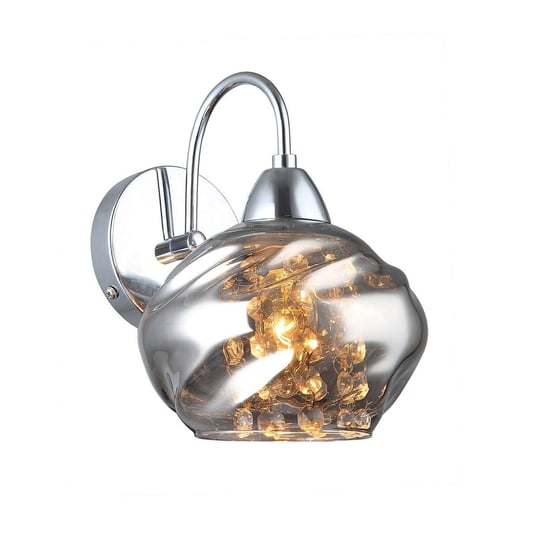 Kinkiet LAMPA ścienna RITMO MBM-2643/1 Italux szklana OPRAWA glamour z kryształkami crystal chrom ITALUX