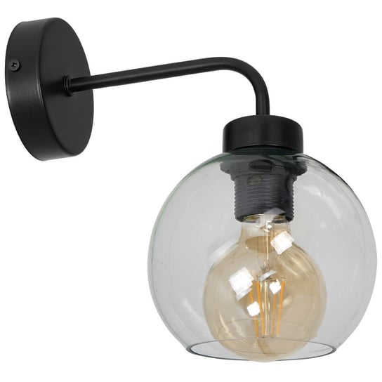 Kinkiet LAMPA ścienna SOFIA MLP6570 Milagro loftowa OPRAWA szklana kula ball czarna przezroczysta Milagro