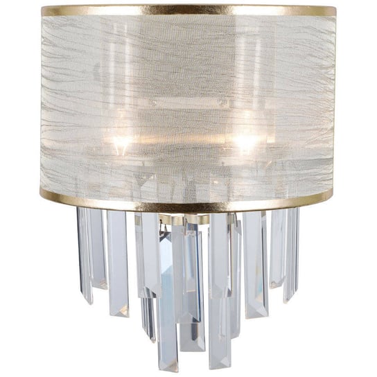 Kinkiet LAMPA ścienna TORREIA WL-45660-2 Italux abażurowa OPRAWA crystal glamour mosiądz srebrna ITALUX