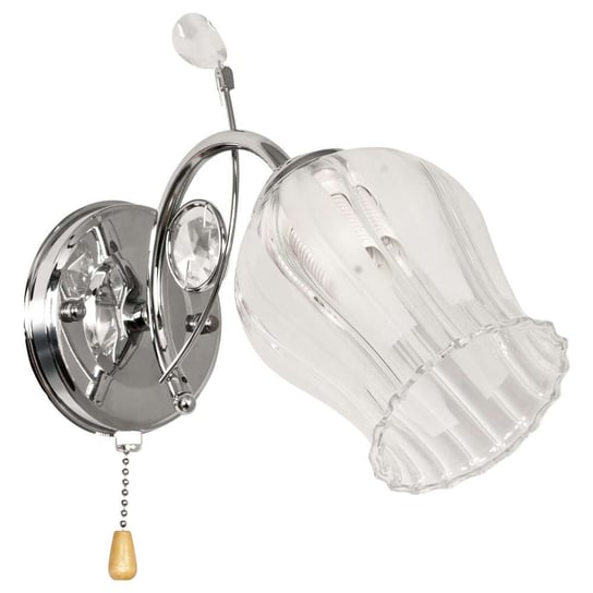 Kinkiet LAMPA ścienna VEN K-K 1466/1 klasyczna OPRAWA z kryształkami chrom przezroczysty VEN