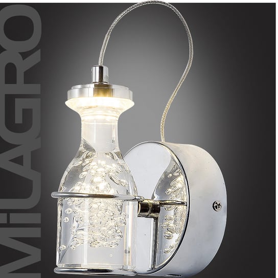 Kinkiet MILAGRO Bottle, srebrny, 1x5W, 4000K, 10x16 cm Milagro