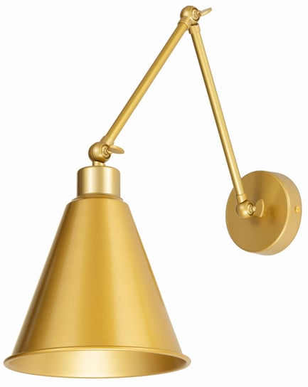 Kinkiet regulowany metalowy złoty klosz duży stożek Ledigo