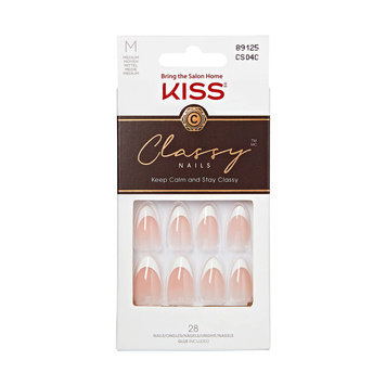 Kiss sztuczne paznokcie Classy M French klej 28szt KISS