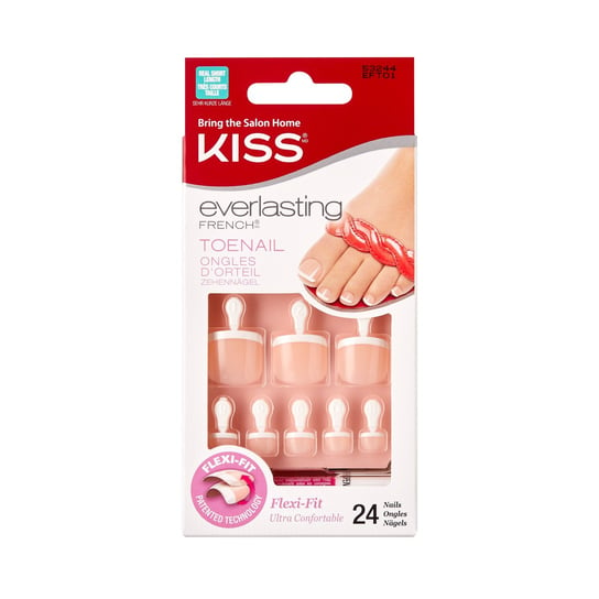 KISS, Sztuczne paznokcie do stóp FRENCH EFT01 Flexi Fit 1szt. KISS