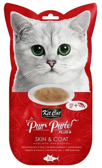 Kit Cat Purr Puree Plus+ Tuna & Fish Oil (Skin & Coat) 4x15g Kit Kat