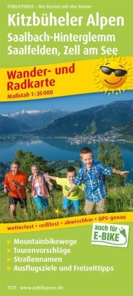 Kitzbüheler Alpen, Saalbach-Hinterglemm, Saalfelden - Zell am See 1:35 000 Wander- und Radkarte Publicpress, Publicpress Publikationsgesellschaft Mbh