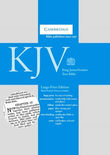 KJV Large Print Text Bible, Black French Morocco Leather KJ653:T Cambridge University Press