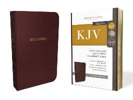 KJV, Reference Bible, Personal Size Giant Print, Bonded Leather, Burgundy, Red Letter Edition, Comfort Print Nelson Thomas