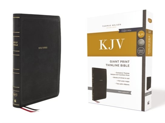 KJV, Thinline Bible, Giant Print, Leathersoft, Black, Red Letter, Comfort Print: Holy Bible, King Ja Nelson Thomas