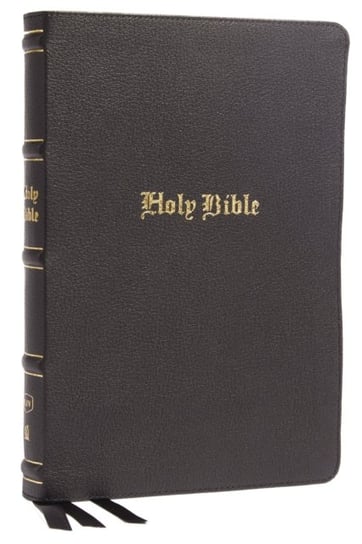 KJV, Thinline Bible, Large Print, Genuine Leather, Black, Red Letter, Thumb Indexed, Comfort Print: Nelson Thomas
