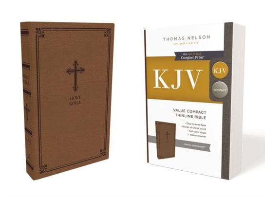 Kjv, Value Thinline Bible, Compact, Leathersoft, Brown, Red Letter Edition, Comfort Print Nelson Thomas