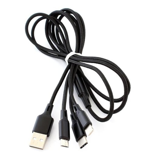 KK21I KABEL 3W1 MICRO USB/ USB-C APPLE 3A 1,2M Hertz