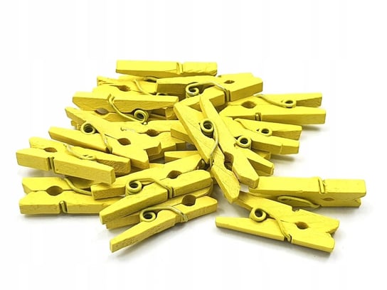 Klamerki Drewniane Mini Spinacze 24 Szt 3cm Żółte Inny producent
