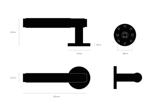 Klamka drzwiowa, Cross,  38mm Mosiężna, Buster and Punch Inny producent