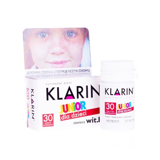 Klarin Junior - 30 tabletek powlekanych dla dzieci z wit. D3 Farmapol