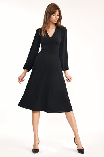 Klasyczna czarna sukienka midi NIFE